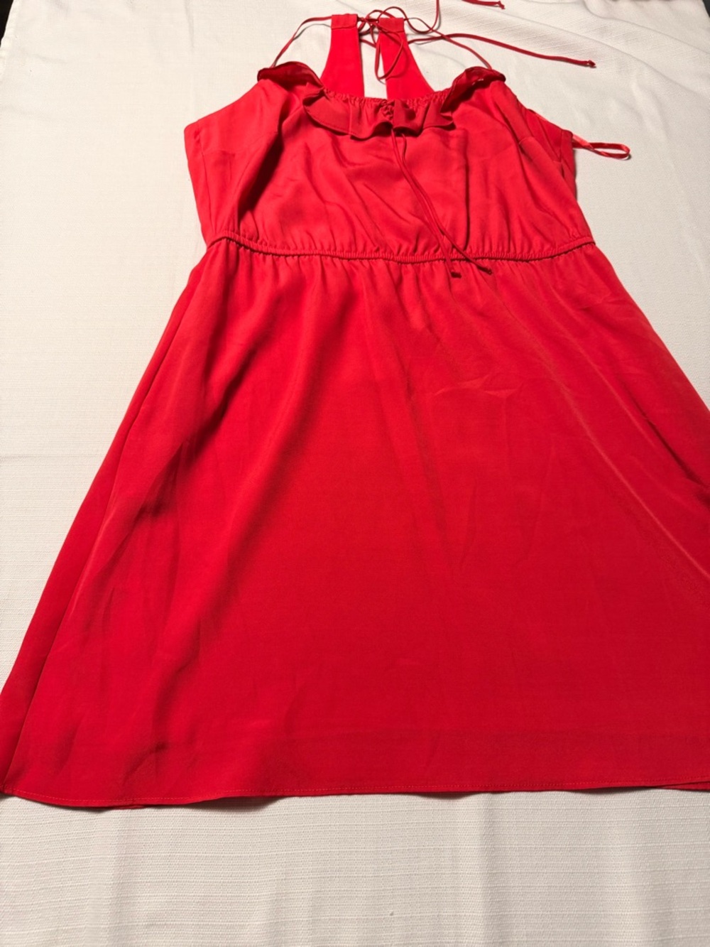 BCBGeneration Red Ruffle-Trim Mini Dress - Picture 2 of 7